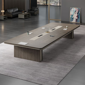 أدراج بتصميم فاخر مخصص ، مكتب من خشب الجوز ، طاولة مؤتمرات علوية بيضاوية - Product Image 6