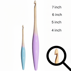 Los ganchos de ganchillo de madera semicoloreados más populares con agarre ergonómico y cómodo solo para negocios al por mayor y a granel - Product Image 1