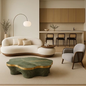 Ensembles de meubles de chambre à coucher modernes et confortables en bois massif et en cuir pour la maison, la villa, l'appartement, l'hôtel, avec un design réglable - Product Image 5