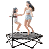 Trampoline d'exercice pliable pour intérieur, trampoline hexagonal, tapis de saut de 42 pouces, installation gratuite pour adultes et enfants