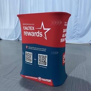 Retractable Automatic <strong>Pop</strong> <strong>up</strong> Table Tension Fabric <strong>Pop</strong> <strong>up</strong> Podium Booth Counter - Product Image 3