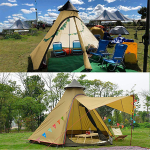 3-4 persone tenda di <span class=keywords><strong>Campeggio</strong></span> Tepee Tenda di Doppio Strato Esterno Indiani Teepee Tenda di Bell - Product Image 6