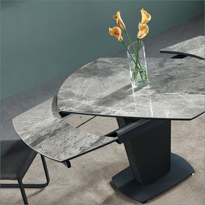 Meubles de maison de luxe <span class=keywords><strong>table</strong></span> en <span class=keywords><strong>céramique</strong></span> <span class=keywords><strong>plateau</strong></span> rotatif <span class=keywords><strong>table</strong></span> à manger extensible pour salle à manger - Product Image 1