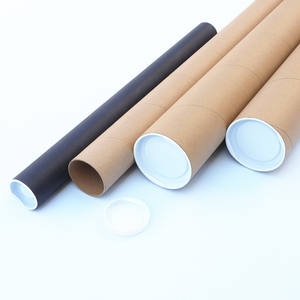 عبوة ورقية محمولة بأغطية بلاستيكية، شعار مخصص، حجم مناسب للملصقات الطويلة وحصيرة اليوغا، تغليف بسيط للشحن والإرسال - Product Image 1