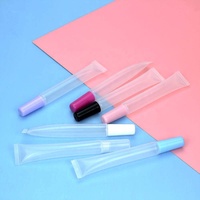 Tubes de brillant à lèvres vide, couvercle transparent, rose, noir, argent, Logo personnalisé, conteneurs de 10ml, 15ml, 20ml, pièces