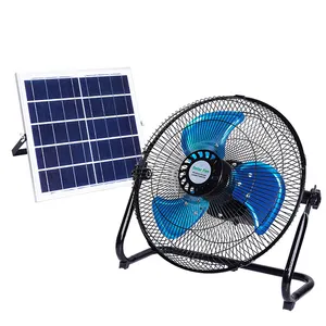 12 Inch Portable Rechargeable Solar Standing Fan Removable Solar Panel System For Home