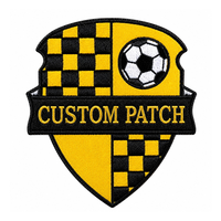 Nouvel Arrivage Patch Brodé Personnalisé, Écusson de Football, Drapeau à Carreaux, Badge Thermocollant, Patch de Moral