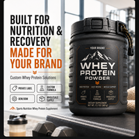 Poudre de protéines de lactosérum personnalisée pour adultes, marque privée, nutrition sportive, supplément de récupération musculaire, OEM ODM, vente en gros, approvisionnement mondial