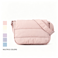 BSCI Wasserdichte Nylon Gesteppte Puffer-Umhängetasche für Unisex Leichtgewichtige Verstellbare Schulterriemen Casual Tägliche Sling-Tasche mit Ketten