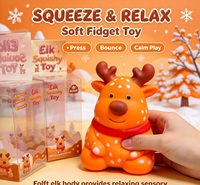 Jouet Squishy Mignon Élan Cerf de Noël Animal Doux Extensible à Remontée Lente Anti-Stress Sensoriel Fidget Cadeaux Nouveauté
