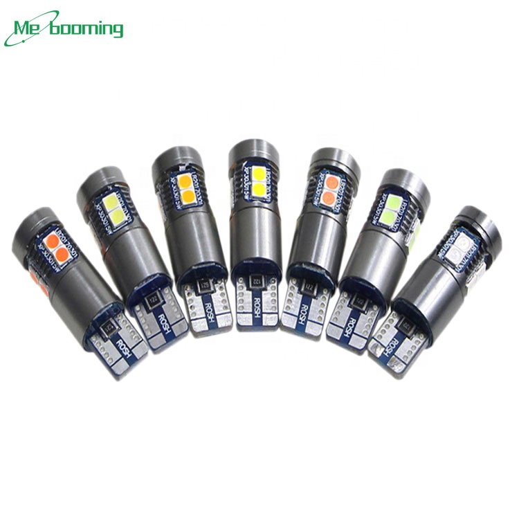 T10 W5W светодиодные лампы 194 168 3030 9SMD авто Интерьер Клин ширина парковки лампочки Автомобильный Стайлинг белого цвета-красный, желтый, алюминиевая крышка, 10В-30 В постоянного тока