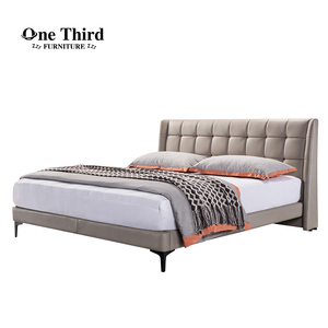 OEM/ODM asrama Super mewah kulit tempat tidur tunggal Modern ukuran King furnitur tempat tidur