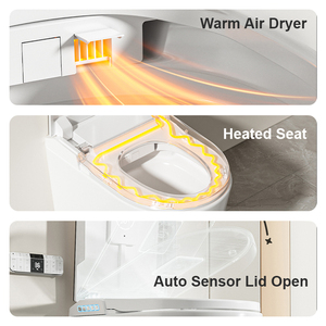 <span class=keywords><strong>Toilette</strong></span> intelligente électrique avec bidet, siège chauffant, fixation murale, double chasse d'eau, télécommande, installation facile pour hôtels et appartements - Product Image 6