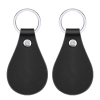 Porte-clés personnalisé de luxe en similicuir PU avec alliage de zinc, gravure laser, logo personnalisé, design noir en relief