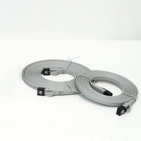 Kabel Patch Cord UTP CAT6 RJ45 DT-LCF6005U-G 28AWG dengan Selubung PVC, Kabel Jaringan Ethernet Pipih Warna Abu-abu
