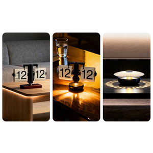 Reloj Despertador Digital Geométrico Escandinavo Personalizado para Escritorio, con Cambio Automático de Página, Visualización de Día/Fecha, para Oficina - Product Image 2