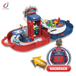 Juguete Educativo <span class=keywords><strong>de</strong></span> Estacionamiento para Niños, Pista <span class=keywords><strong>de</strong></span> Aleación para Armar, Juguete <span class=keywords><strong>de</strong></span> Estacionamiento con Elevador Giratorio y Mochila - Product Image 1