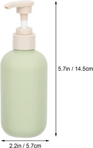 ขวดพลาสติกสีเขียวทรงกระบอก HDPE สำหรับเครื่องสำอาง น้ำ แชมพู พร้อมหัวปั๊ม/หัวฉีดสเปรย์ สำหรับเจลอาบน้ำ ขนาด 200/260/300/400/500 มล. - Product Image 2