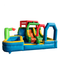 Château gonflable d'extérieur Delilai avec toboggan aquatique et pistolets à eau, en PVC, capacité 8 personnes, installation facile