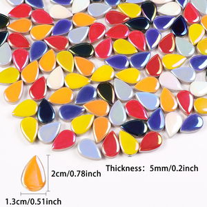 El sanatları için gözyaşı mozaik fayans, çocuklar için Waterdrop yağmur damlası seramik mozaikler kiremit zanaat yığınları DIY mozaik yapma - Product Image 3