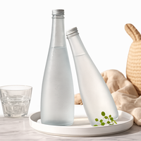 Bouteilles diffuseurs carrées personnalisées en verre super flint 500ml/750ml pour whisky, rhum, gin, avec bouchon en liège et impression sur surface transparente