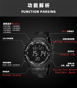 Waterdichte digitale polshorloge voor heren met groot scherm LCD-display ABS-behuizing Alarmfunctie voor sportgebruik Reloj - Product Image 6
