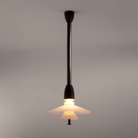 Lampe suspendue en verre ondulé de style moderne du milieu du siècle français, lampe suspendue de luxe italienne pour table à manger, hôtel, café, bar, comptoir