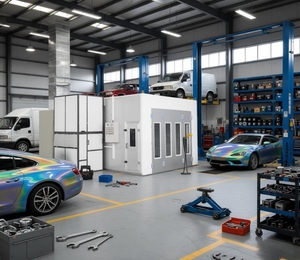 Cabina <span class=keywords><strong>de</strong></span> Pintura Automotriz <span class=keywords><strong>de</strong></span> Alta Temperatura con Quemador Diésel, Iluminación LED, Ventilador Centrífugo, 80°C <span class=keywords><strong>de</strong></span> Temperatura <span class=keywords><strong>de</strong></span> Horneado, Certificación CE - Product Image 5