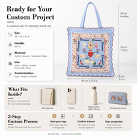 Sac fourre-tout en toile de coton bleu moyen avec logo OEM et poignée longue, impression de lettres pour campagne publicitaire, fabrication OEM en gros