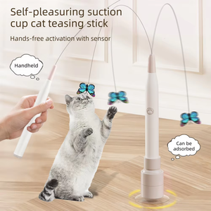 Electric Suction Cup Interactive Cat Toy Butterfly Flying Cat Toy Self-entertaining Cat Toy Long Rod Steel Wire Cat Toy - Product Image 5