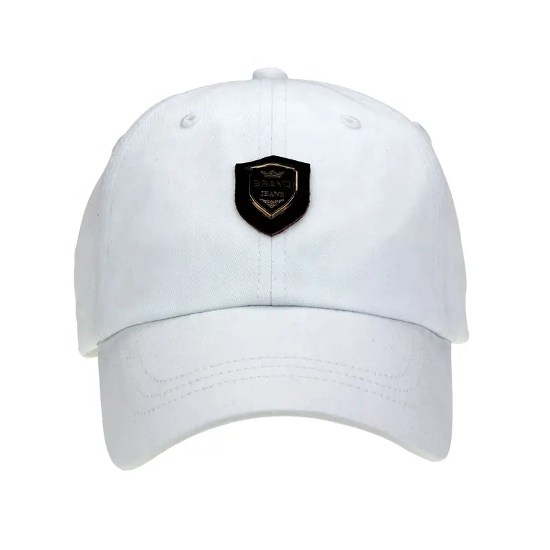 Berretto da Baseball bianco Unisex non strutturato ricamato di alta qualità in cotone a 6 pannelli cappello da papà cappello da Baseball sportivo con Logo personalizzato semplice