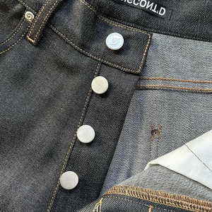 <span class=keywords><strong>Salati</strong></span> Manufacturer Jeans évasés amples pour homme en denim japonais brut selvedge de qualité supérieure, style charpentier, coupe large et décontractée, de créateur - Product Image 3