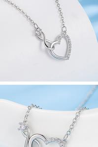 Collana con Ciondolo <span class=keywords><strong>Amore</strong></span> <span class=keywords><strong>Infinito</strong></span> 2026, Cuore in Zircone, Elegante Simbolo di <span class=keywords><strong>Amore</strong></span> Senza Fine, Regalo Semplice per San Valentino - Product Image 6