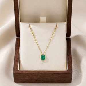 Tremendous Quality Elegant 18K Solid Yellow Gold Real Natural Emerald Pendant <b>Necklace</b> Fine Jewelry Diamond <b>Necklace</b> For Women - Product Image 4