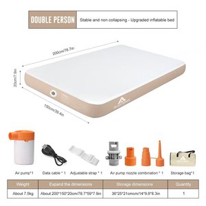 Matelas <span class=keywords><strong>gonflable</strong></span> automatique pour le camping, 3 places, matelas pneumatique portable avec pompe, matelas pneumatique pliable - Product Image 5