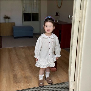 Tongxingyuan Girls' Knitted <b>Cardigan</b> Dress Set Cotton Peter Pan Collar Autumn Outfit Children's Clothing - Product Image 2
