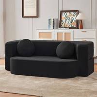 Sofá Cama Modular Moderno, Extensible y Convertible, Relleno de Esponja, con Funda de Lino Ecológico, para Apartamentos y Hoteles