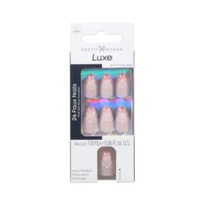 Uñas Postizas de Gel con Diseño Floral de Primavera, Forma de Almendra, Longitud Media, Estampado Dorado, para Mujer, OEM ODM - Product Image 4