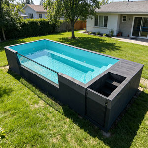 house family adults outdoor spa clear <b>acrylic</b> swimming pool water jet <b>used</b> glass fiber above ground fiberglass container pools - Product Image 3