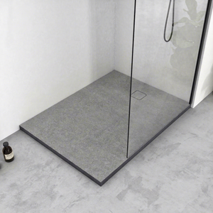 Modern 120X90X5CM Black Granite Anti-Slip Shower <b>Tray</b> with Stone Drain Cover SMC & Marble Material Shower Enclosure - Product Image 1
