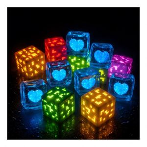 OEM Luminous Heart <b>Cube</b> Squishy Toy Soft Squeeze Ball <b>Light</b> up Fidget Sensory Stress Relief Party Favor Pack Supplier - Product Image 1