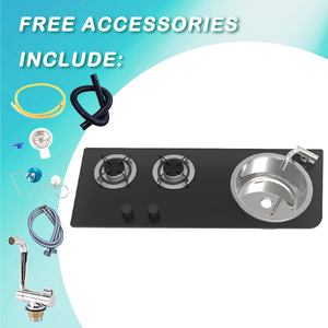 JDA Práctica y Funcional Estufa Doble para RV con Fregadero, Unidad de Cocina Móvil de Acero Inoxidable SS304 para Caravanas, Campers, RVs y <span class=keywords><strong>Vans</strong></span> - Product Image 6