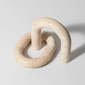 SAIDKOCC 20x5x23cm Travertijn Boog Decoratieve Objecten voor Salontafel Natuurlijke Marmeren Woonaccessoires voor Entree Schouw Boekenplank - Product Image 4