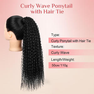 ริงเอ็กซ์แฮร์ผมหางม้ายาวหยิก 140 กรัม วิกผมลวดทนความร้อนสูงสำหรับผู้หญิง หางม้าสไตล์แอฟริกัน 1B463503027 - Product Image 3