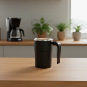 Taza de Café Inteligente de Acero Inoxidable con Autoagitación y Pantalla Digital de 15 cm, para Oficina, Opciones en Blanco y Negro - Product Image 2