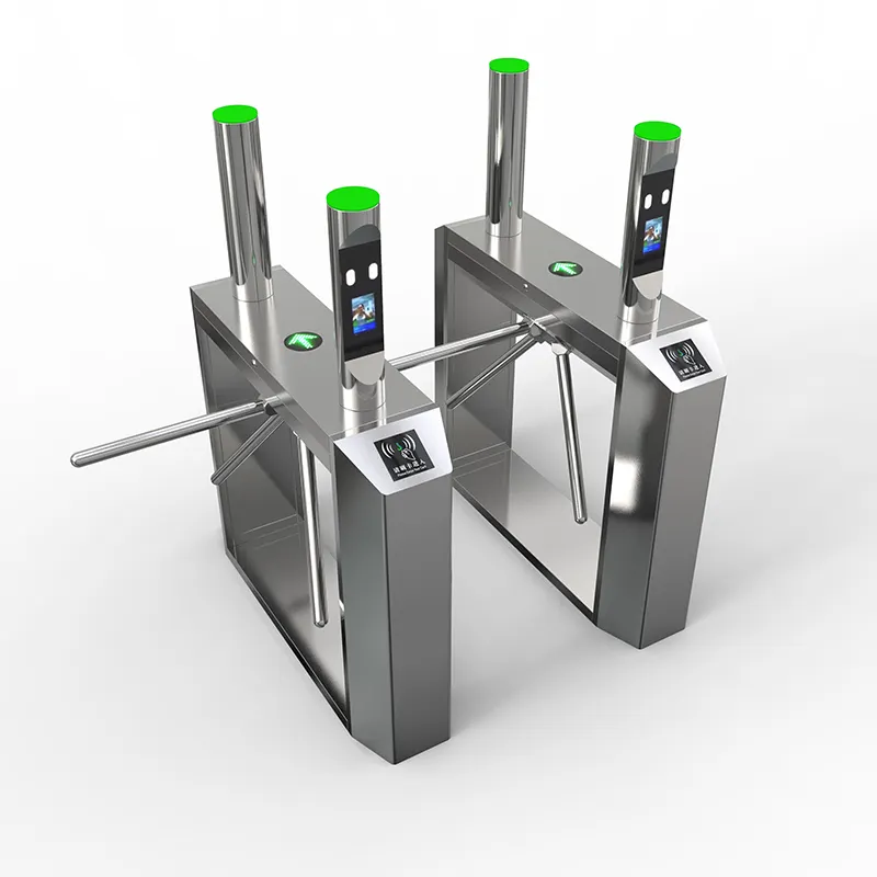 Security Access Control Fingerprint RS485 Communication Interface Stainless Steel Barrier Gate Automatic Tripod Turnstile