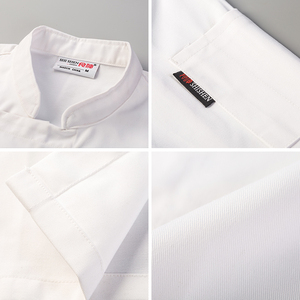 Nuova moda cafè Bar cameriere cameriere abbigliamento da lavoro cappotto da <span class=keywords><strong>Chef</strong></span> camicia da uomo vestito estivo <span class=keywords><strong>Manager</strong></span> ristorante Cook uniforme <span class=keywords><strong>Chef</strong></span> - Product Image 2