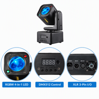 Mini Cabeza Móvil de Luz para Escenario 36W LED RGBW Láser Estroboscópico Flash Sincronización de Sonido DMX Modo Maestro Esclavo Automático para KTV, Sala, Fiesta, Hogar