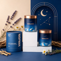 Pot en verre cylindrique rond de 120 ml, 150 ml, 200 ml, 250 ml, format familial, avec logo, pour aliments, vitamines, pilules, suppléments, gommes pour un sommeil réparateur
