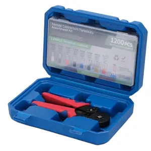 Wire Crimping Tool Kit Crimper Plier Set with 1200Pcs Wire Terminals Crimping Connectors Wire End Ferrules